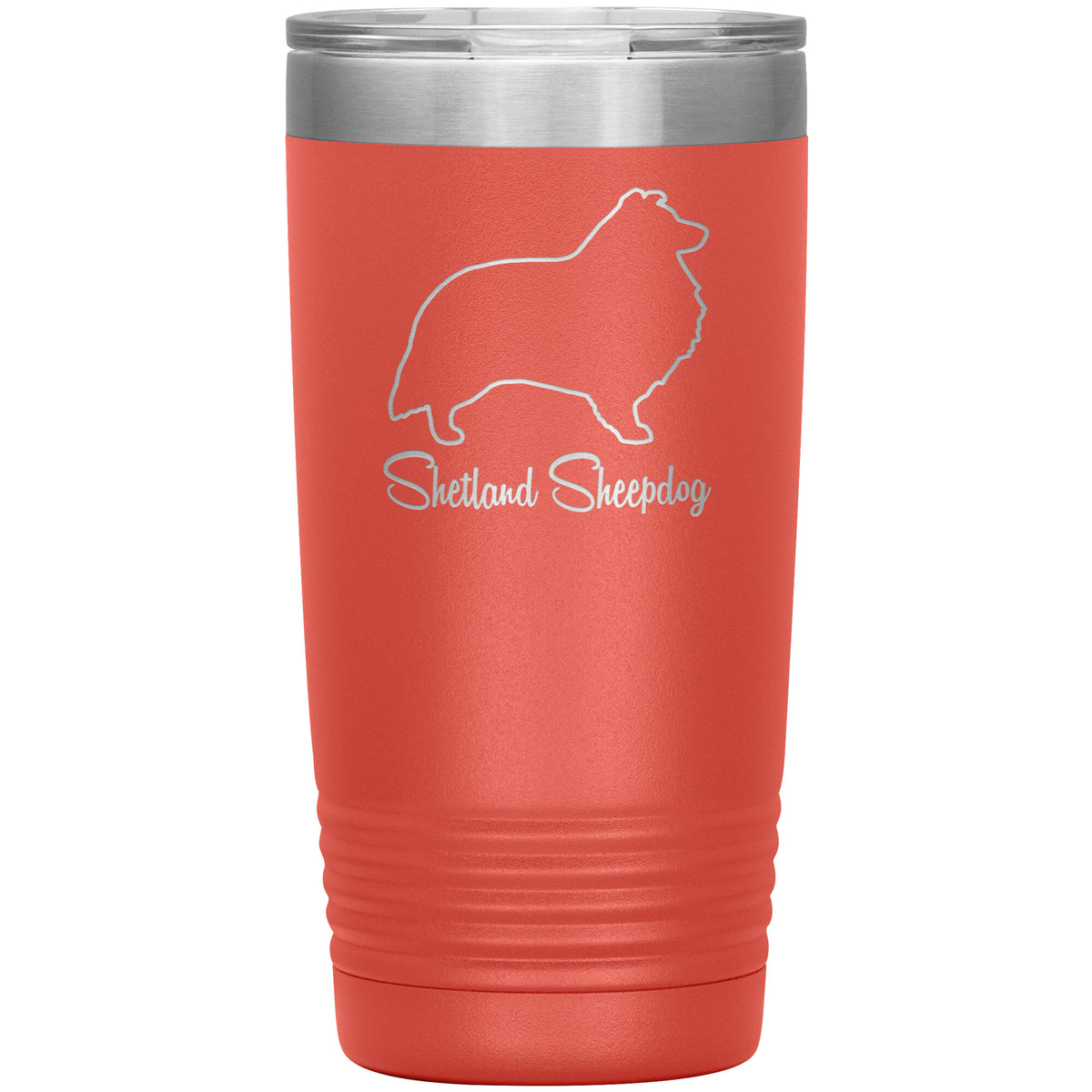 Shetland Sheepdog Dog Outlined Silhouette 20oz Insulated Tumbler