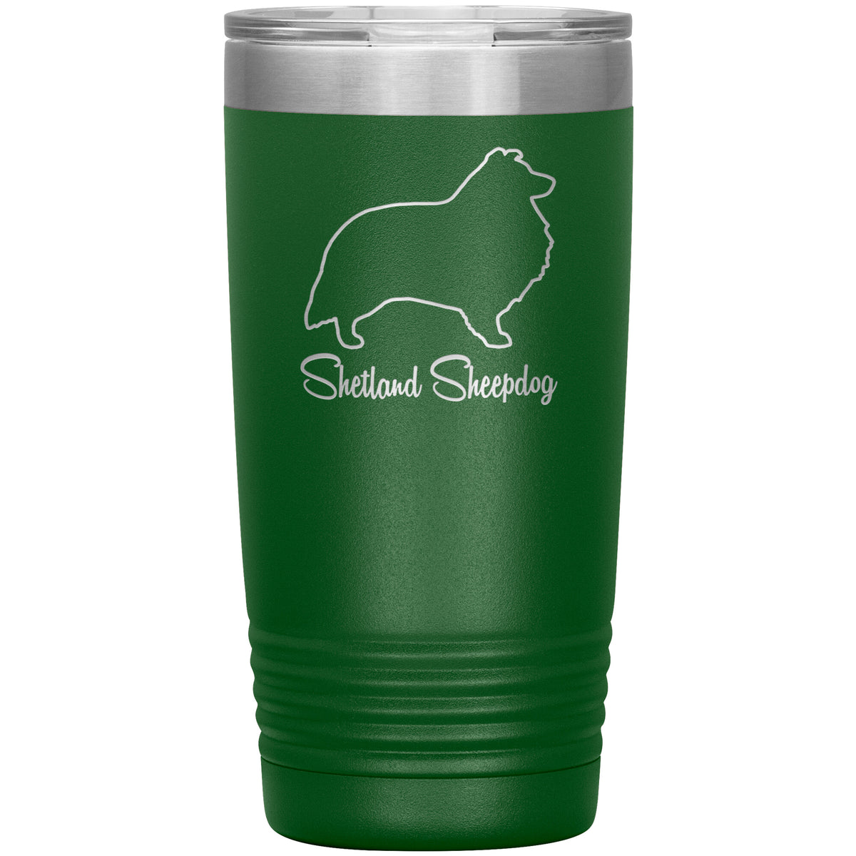 Shetland Sheepdog Dog Outlined Silhouette 20oz Insulated Tumbler