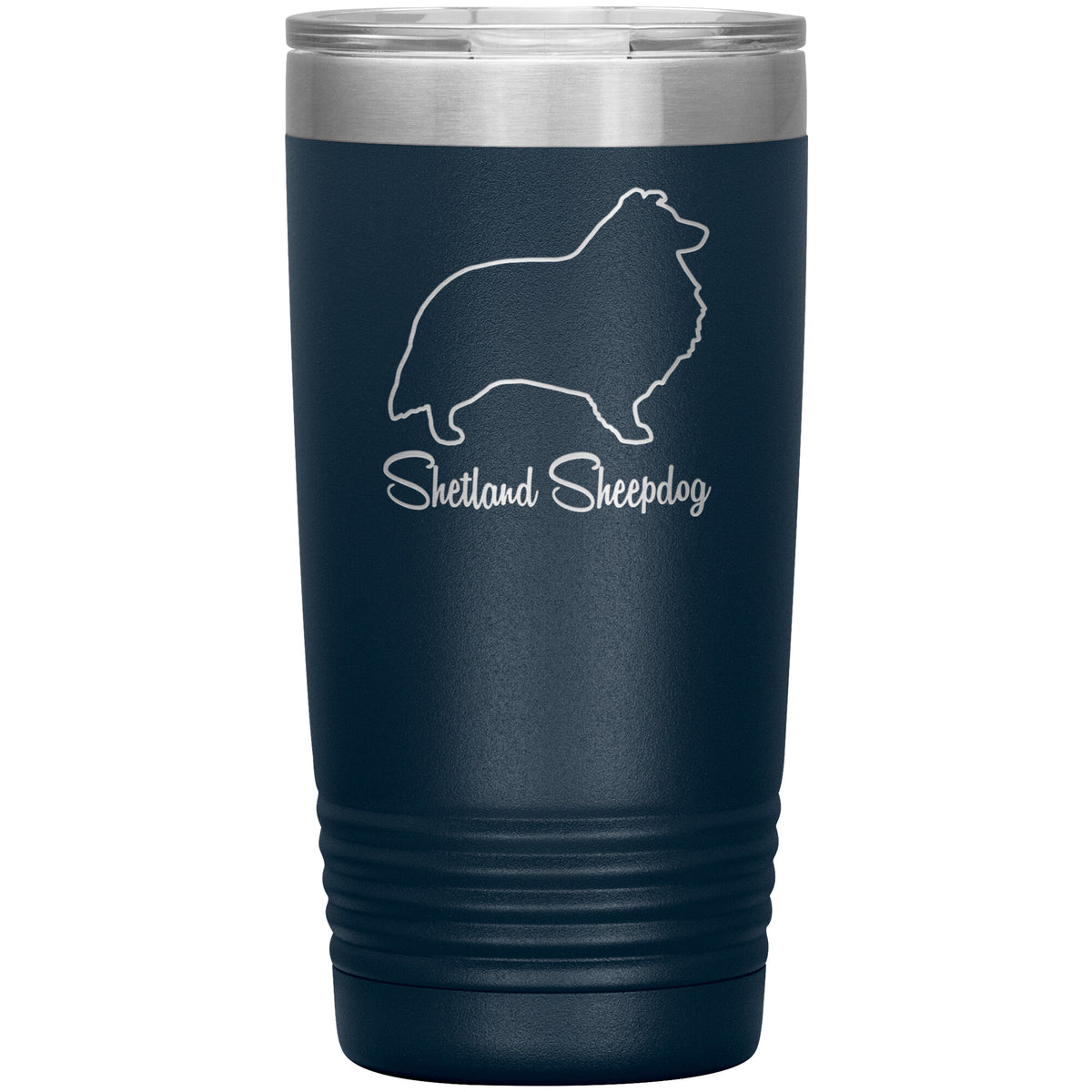 Shetland Sheepdog Dog Outlined Silhouette 20oz Insulated Tumbler
