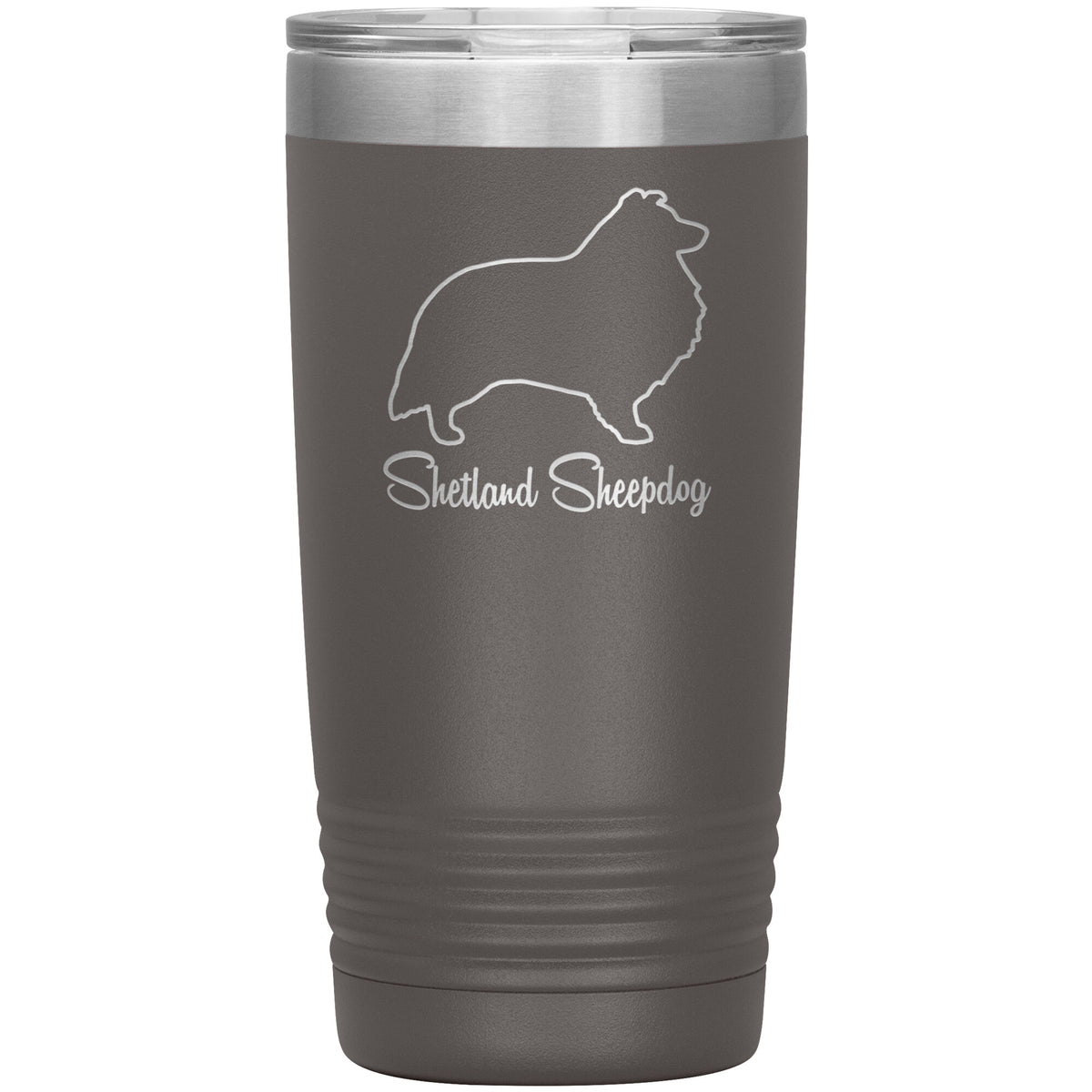 Shetland Sheepdog Dog Outlined Silhouette 20oz Insulated Tumbler