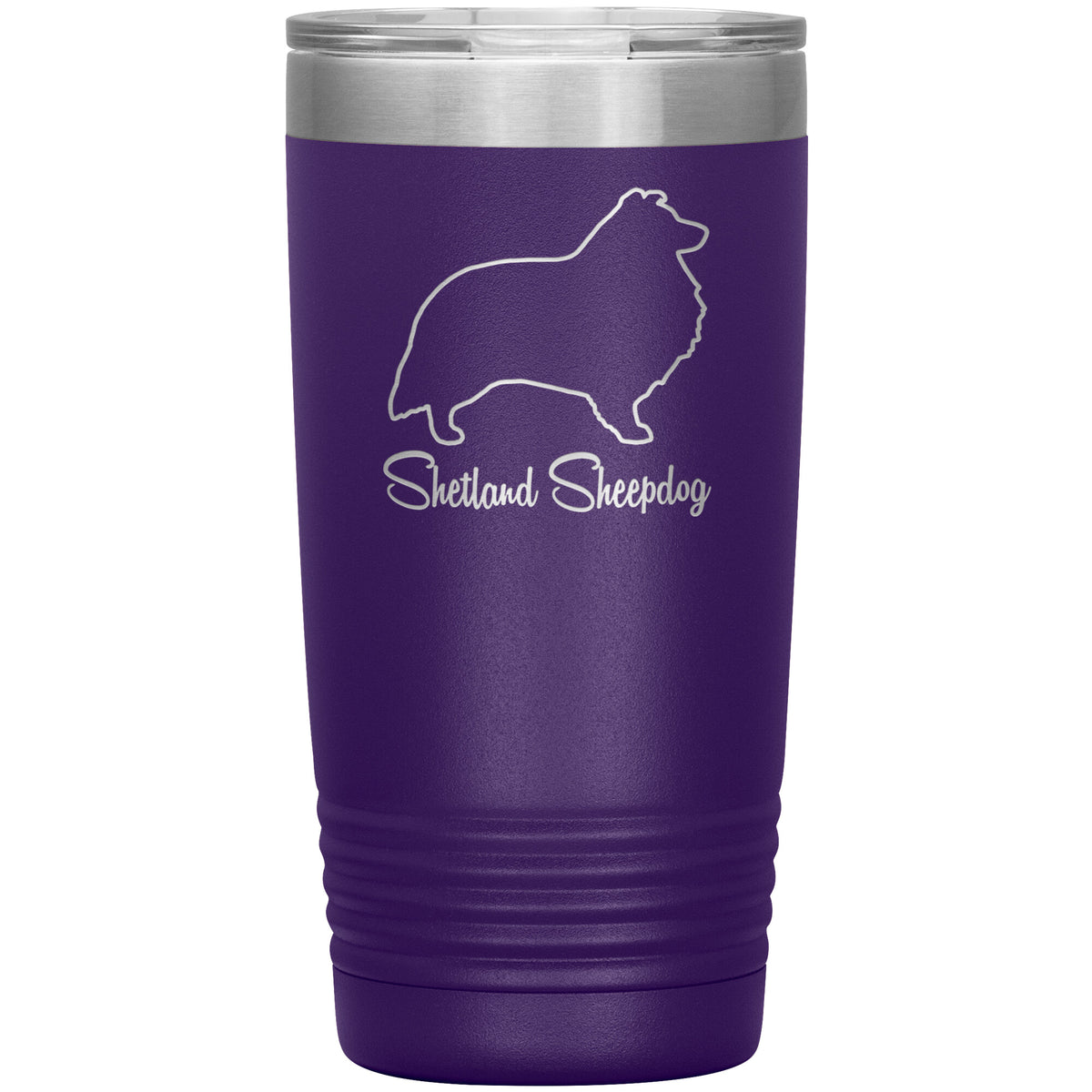 Shetland Sheepdog Dog Outlined Silhouette 20oz Insulated Tumbler