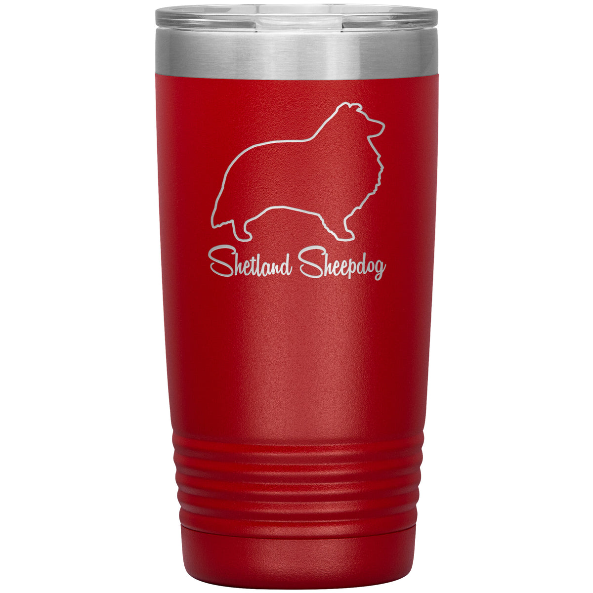 Shetland Sheepdog Dog Outlined Silhouette 20oz Insulated Tumbler
