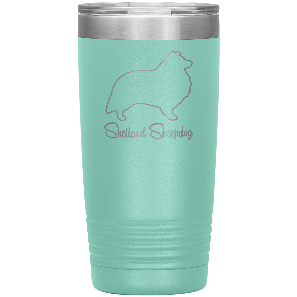 Shetland Sheepdog Dog Outlined Silhouette 20oz Insulated Tumbler