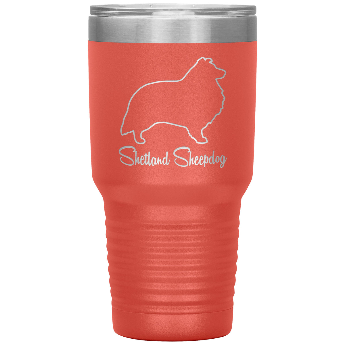 Shetland Sheepdog Dog Outlined Silhouette 30oz Insulated Tumbler