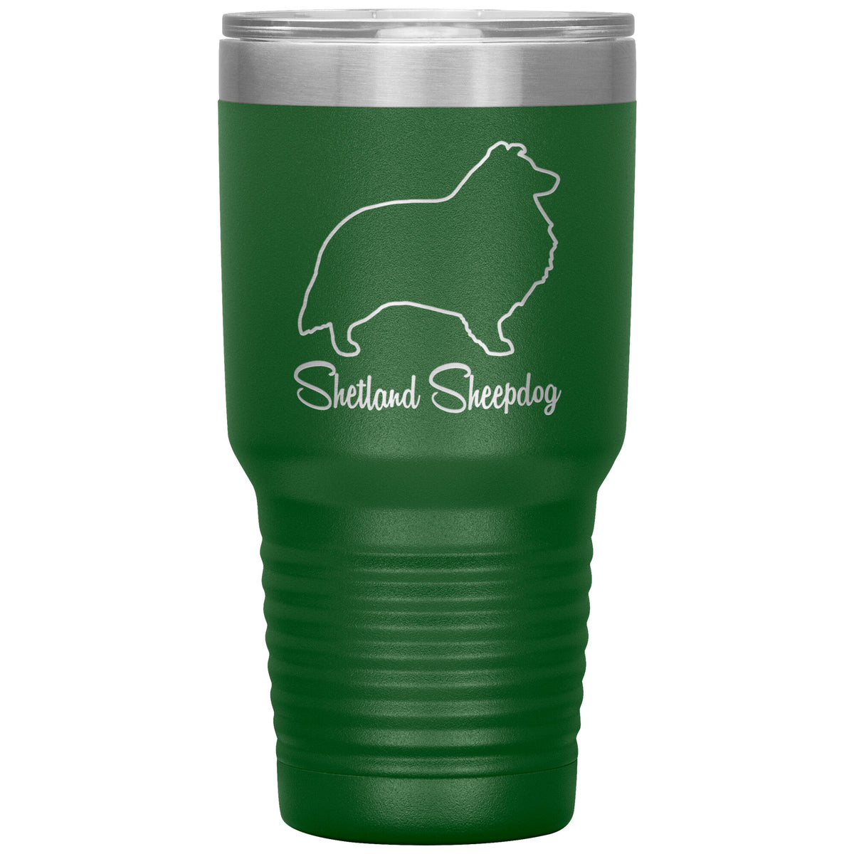 Shetland Sheepdog Dog Outlined Silhouette 30oz Insulated Tumbler