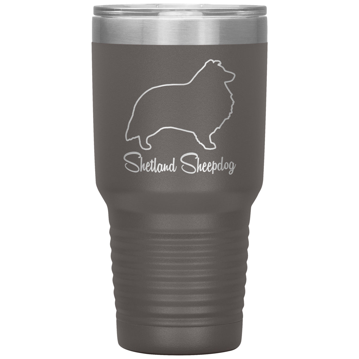 Shetland Sheepdog Dog Outlined Silhouette 30oz Insulated Tumbler