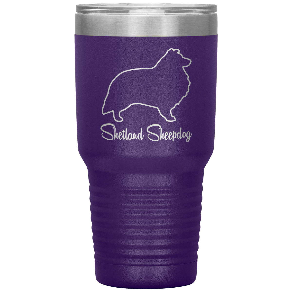 Shetland Sheepdog Dog Outlined Silhouette 30oz Insulated Tumbler