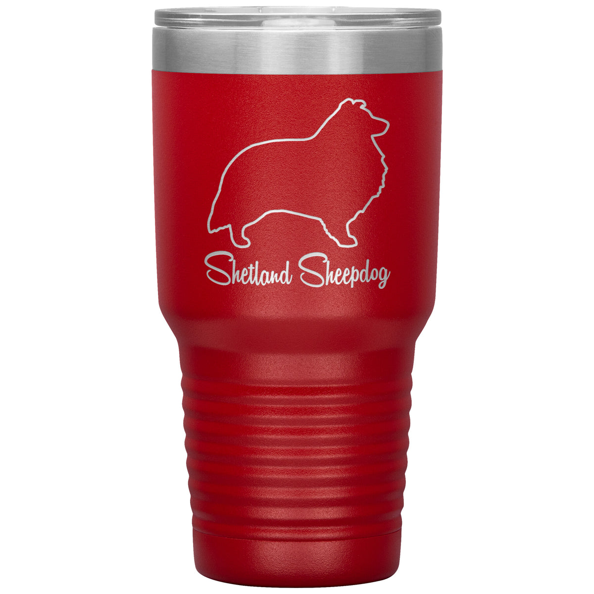 Shetland Sheepdog Dog Outlined Silhouette 30oz Insulated Tumbler