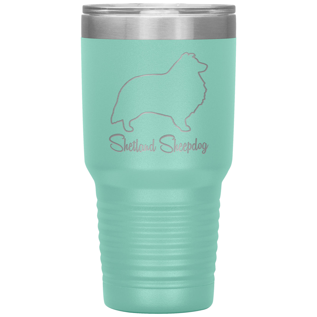 Shetland Sheepdog Dog Outlined Silhouette 30oz Insulated Tumbler