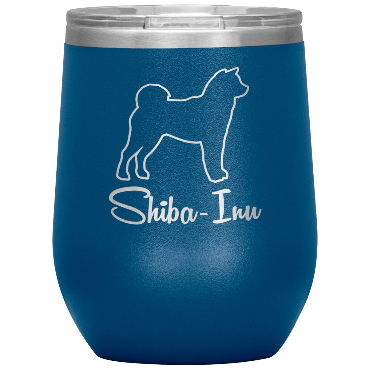 Shiba Inu Dog Outlined Silhouette 12oz Wine Insulated Tumbler