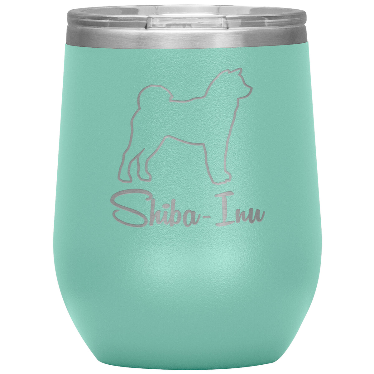 Shiba Inu Dog Outlined Silhouette 12oz Wine Insulated Tumbler