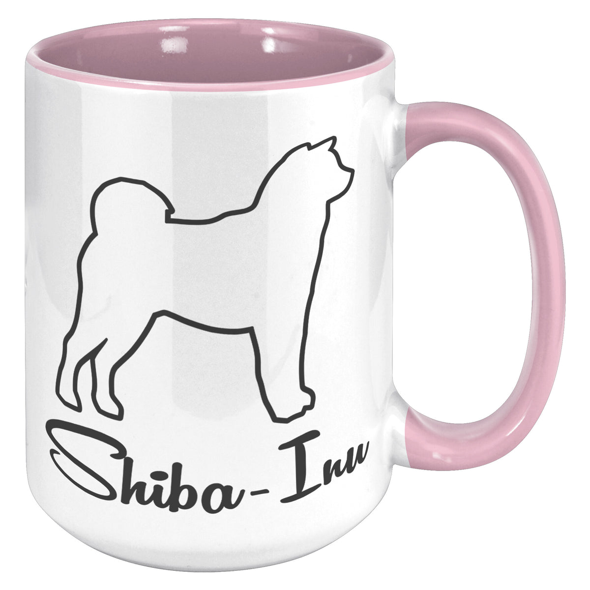 Shiba Inu Dog Outlined Silhouette 15oz Accent Mug