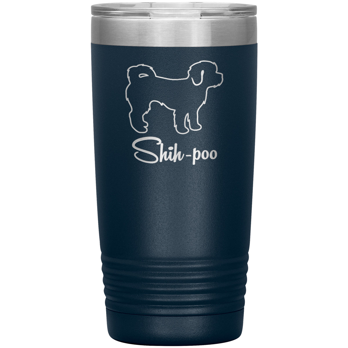 Shih Poo Dog Outlined Silhouette 20oz Insulated Tumbler