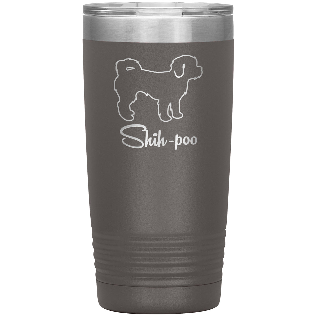 Shih Poo Dog Outlined Silhouette 20oz Insulated Tumbler
