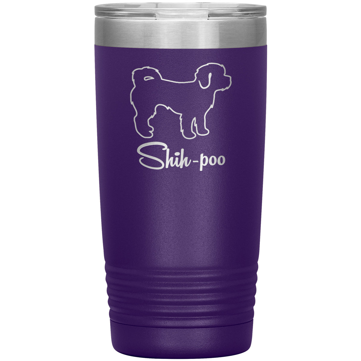 Shih Poo Dog Outlined Silhouette 20oz Insulated Tumbler