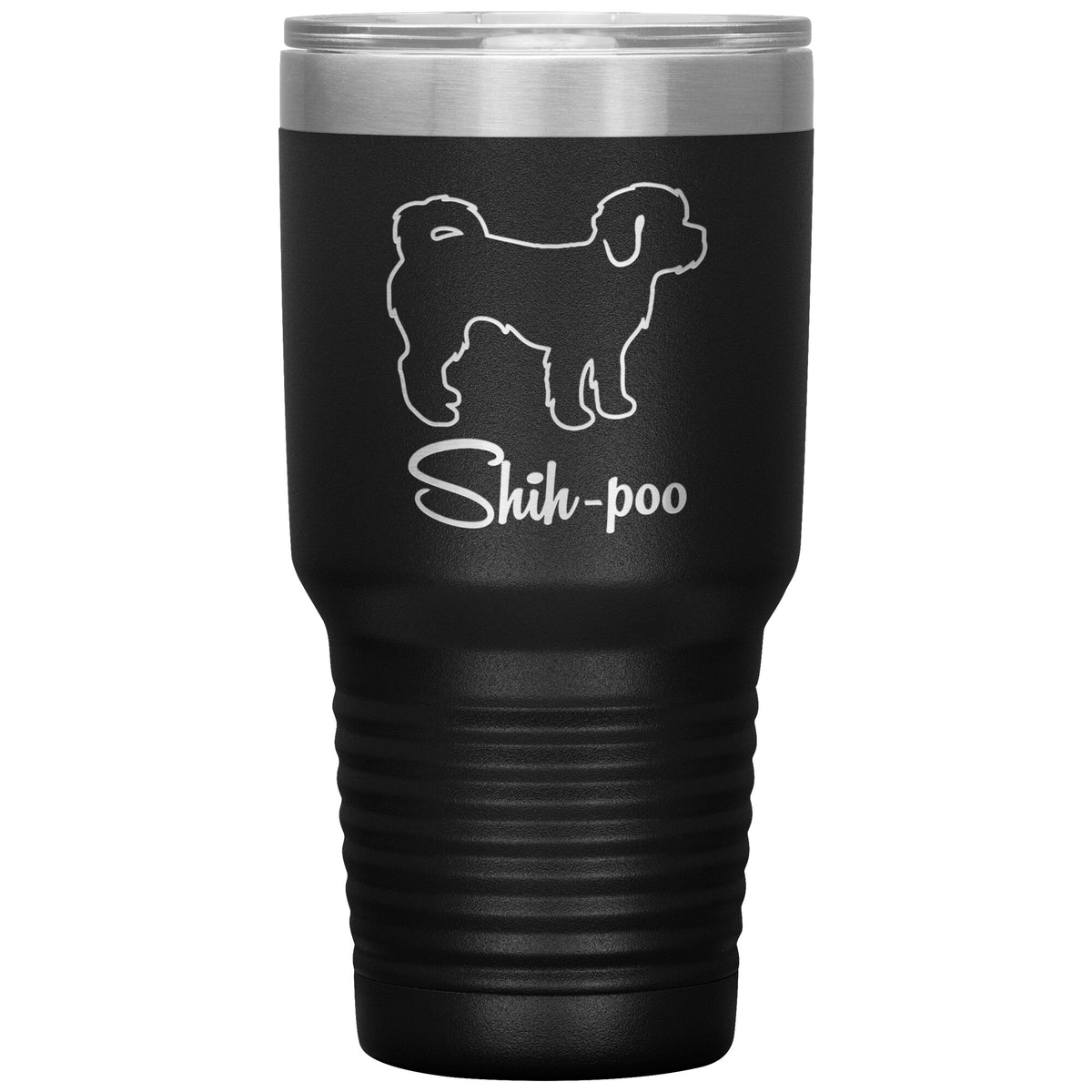 Shih Poo Dog Outlined Silhouette 30oz Insulated Tumbler