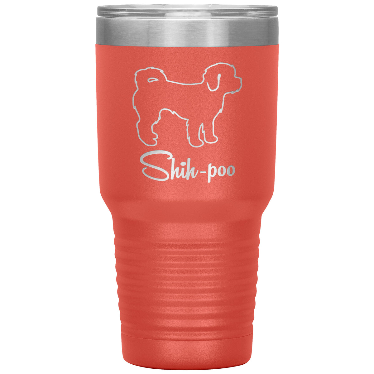 Shih Poo Dog Outlined Silhouette 30oz Insulated Tumbler