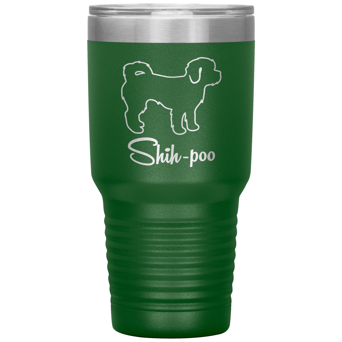 Shih Poo Dog Outlined Silhouette 30oz Insulated Tumbler