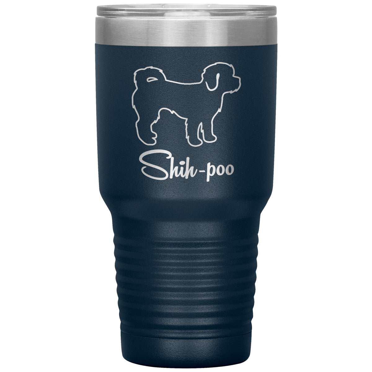 Shih Poo Dog Outlined Silhouette 30oz Insulated Tumbler