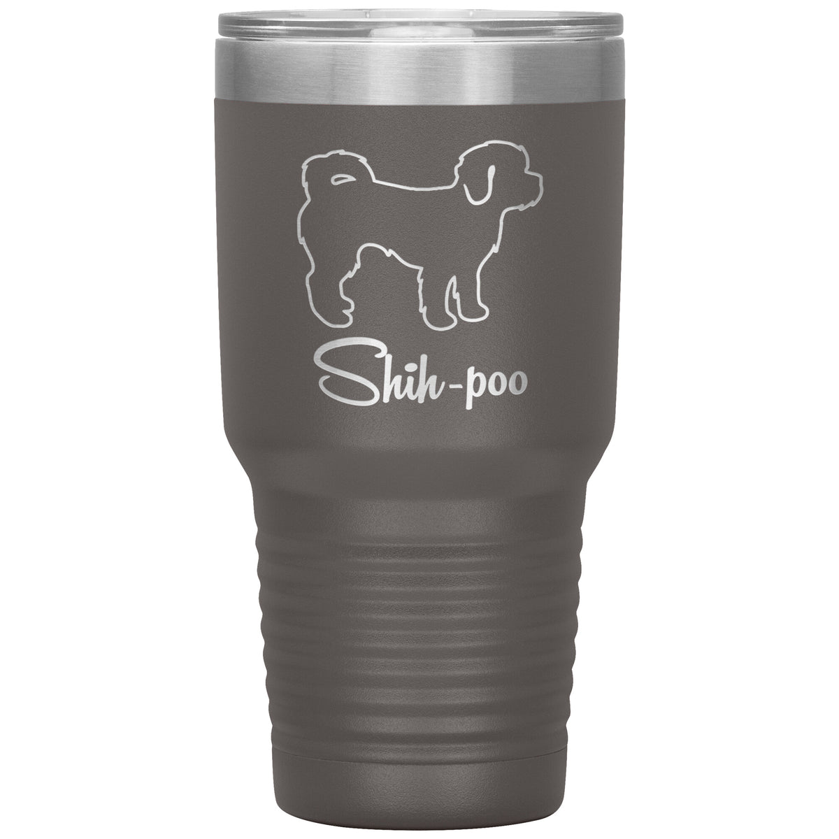 Shih Poo Dog Outlined Silhouette 30oz Insulated Tumbler