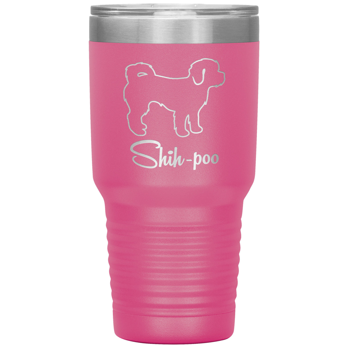 Shih Poo Dog Outlined Silhouette 30oz Insulated Tumbler