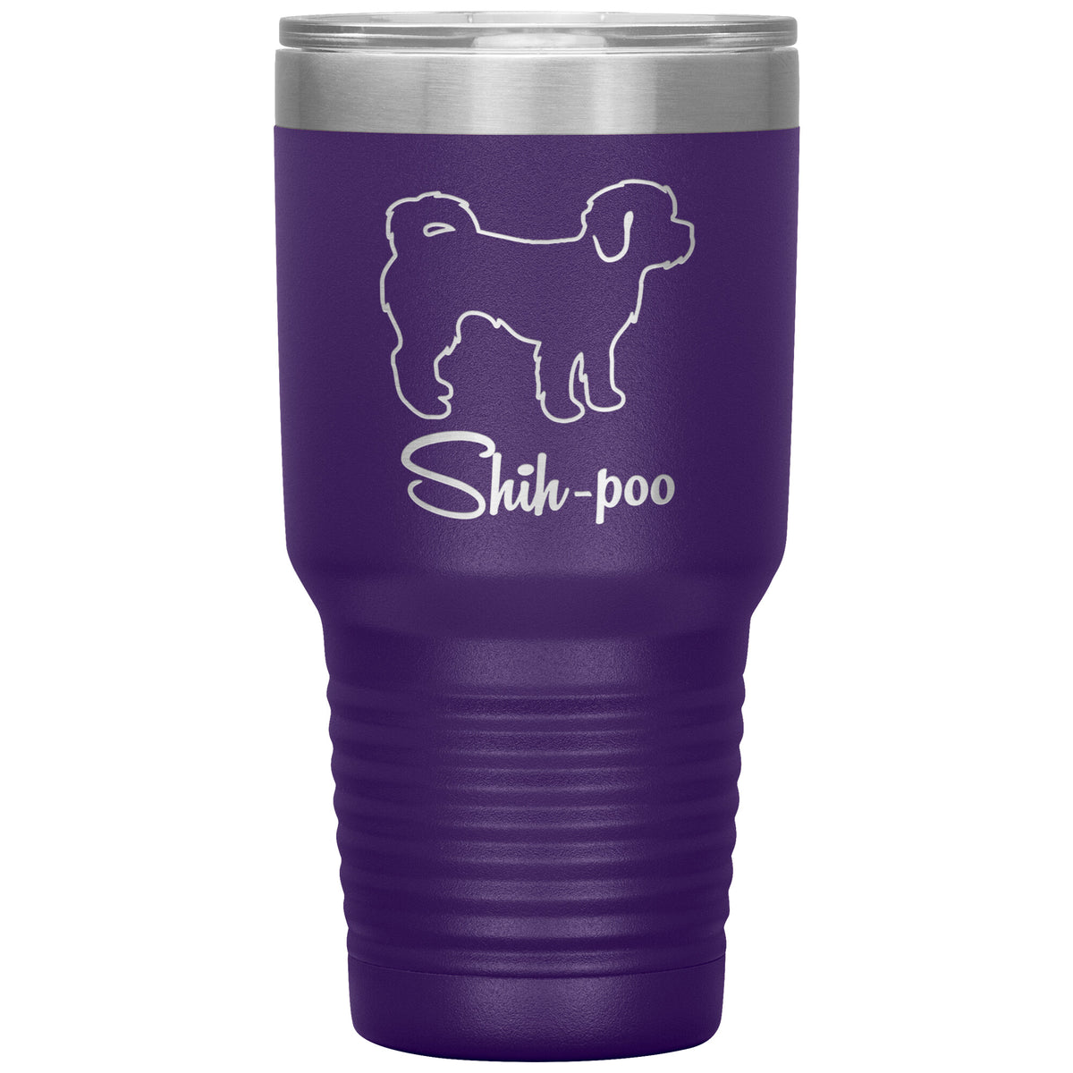 Shih Poo Dog Outlined Silhouette 30oz Insulated Tumbler