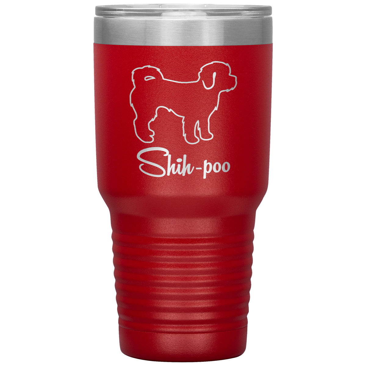 Shih Poo Dog Outlined Silhouette 30oz Insulated Tumbler
