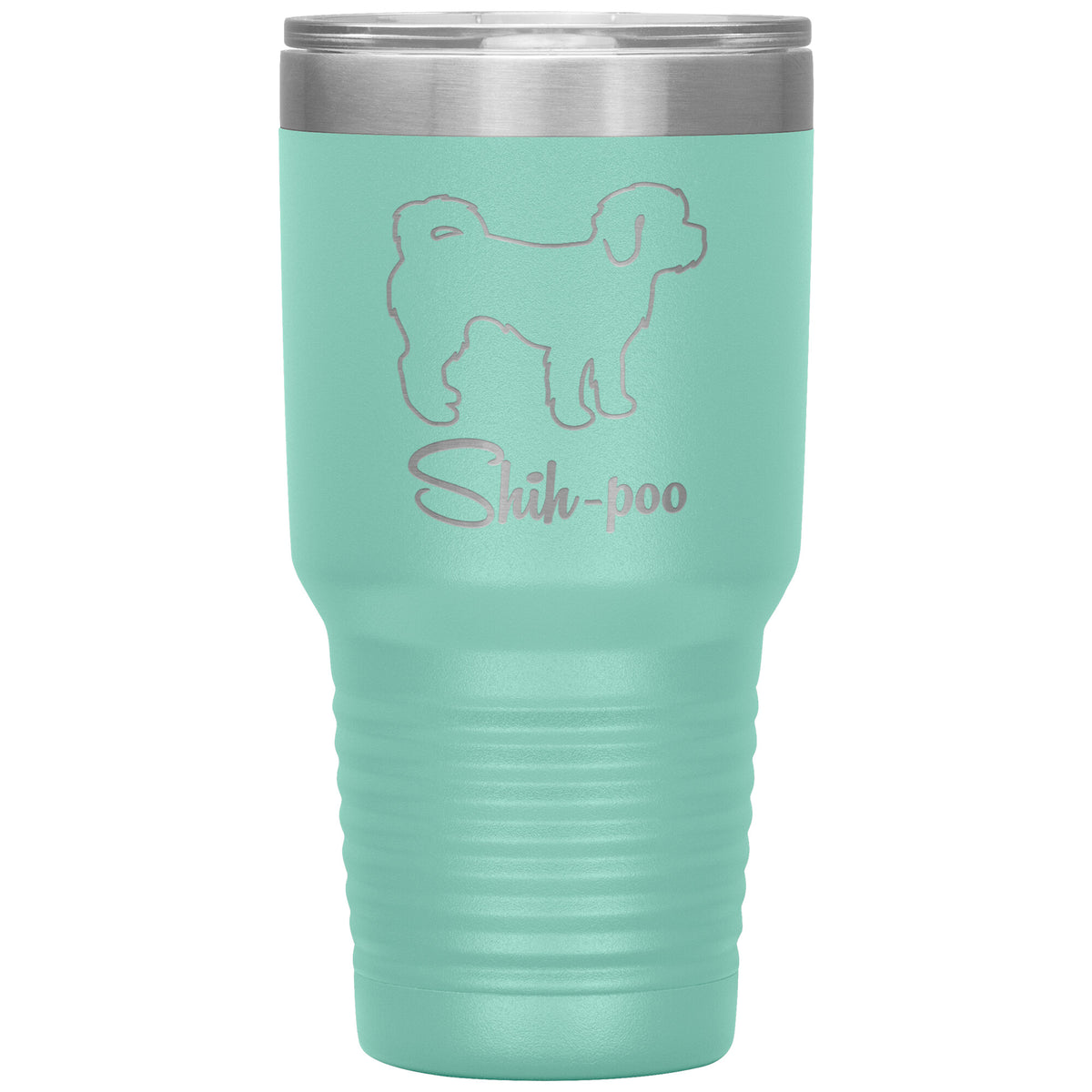 Shih Poo Dog Outlined Silhouette 30oz Insulated Tumbler
