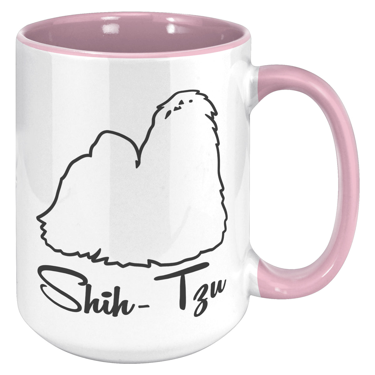 Shih Tzu Dog Outlined Silhouette 15oz Accent Mug
