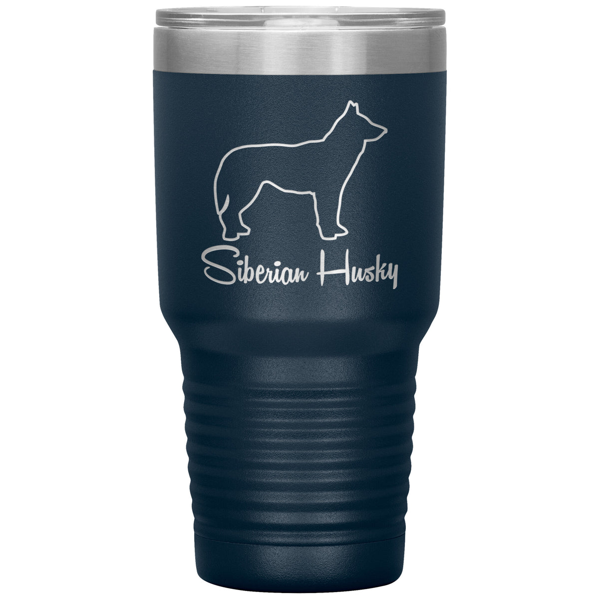 Siberian Husky Dog Outlined Silhouette 30oz Insulated Tumbler