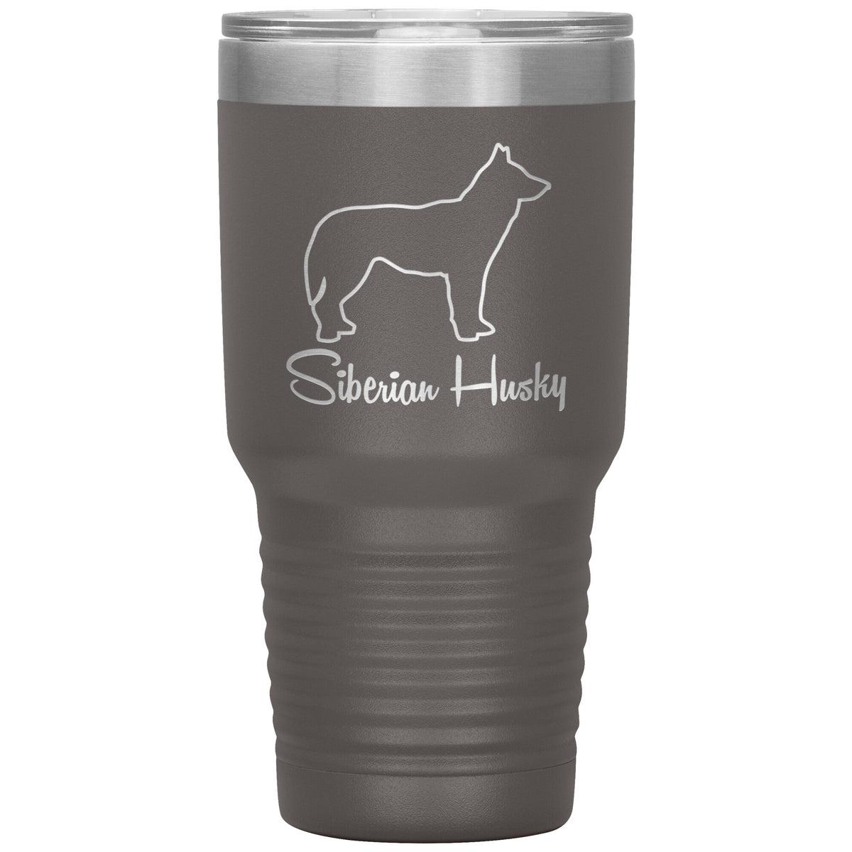 Siberian Husky Dog Outlined Silhouette 30oz Insulated Tumbler
