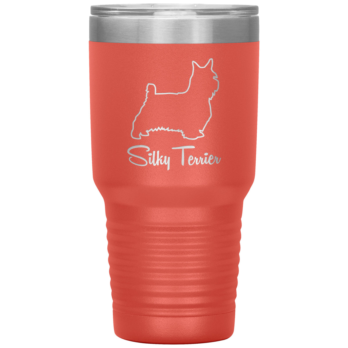 Silky Terrier Dog Outlined Silhouette 30oz Insulated Tumbler