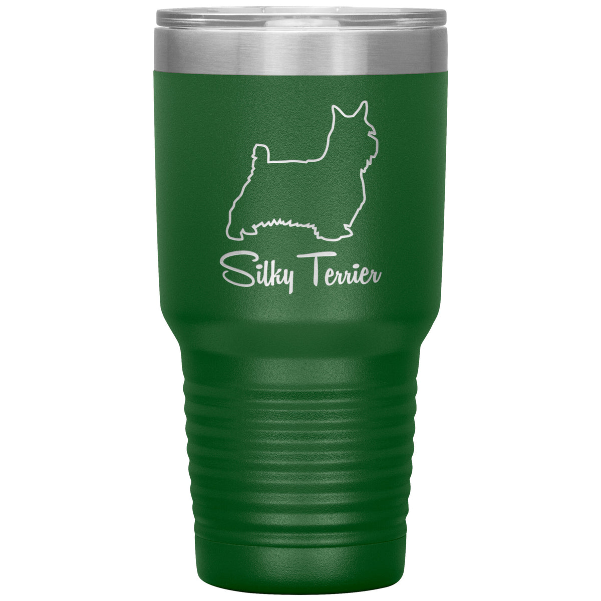 Silky Terrier Dog Outlined Silhouette 30oz Insulated Tumbler