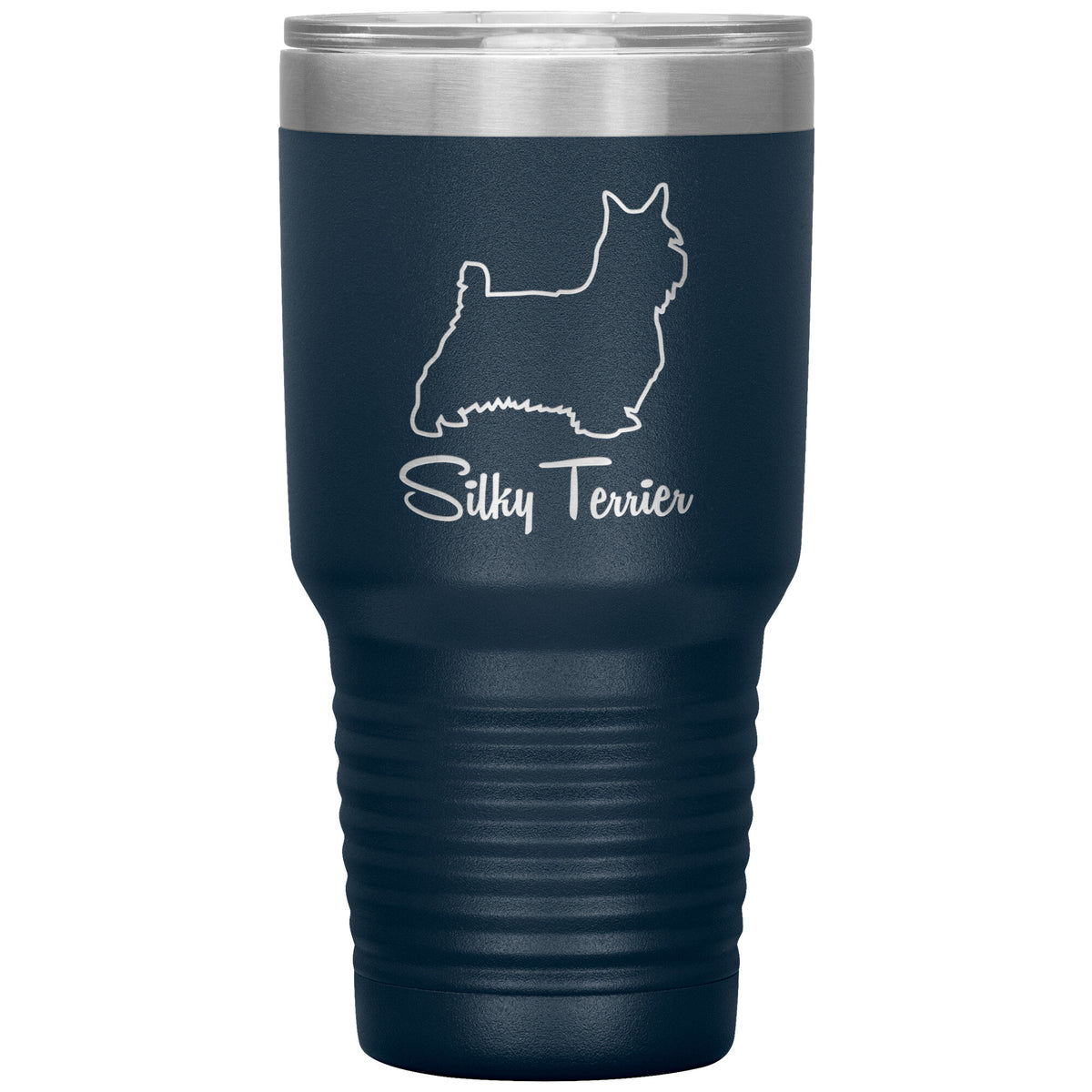 Silky Terrier Dog Outlined Silhouette 30oz Insulated Tumbler