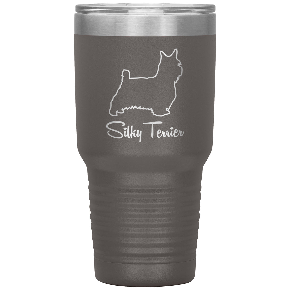 Silky Terrier Dog Outlined Silhouette 30oz Insulated Tumbler