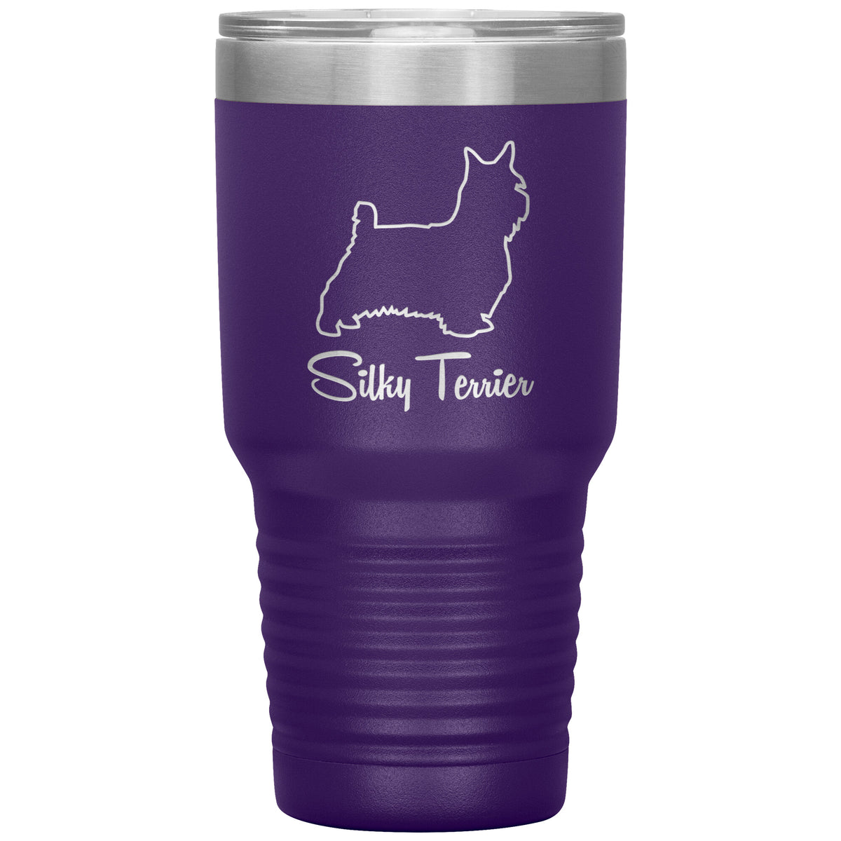 Silky Terrier Dog Outlined Silhouette 30oz Insulated Tumbler