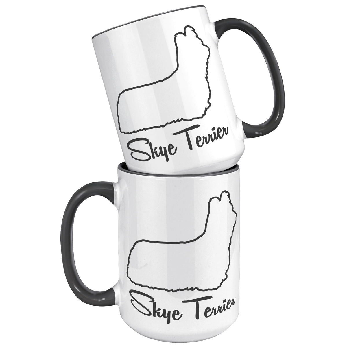 Skye Terrier Dog Outlined Silhouette 15oz Accent Mug