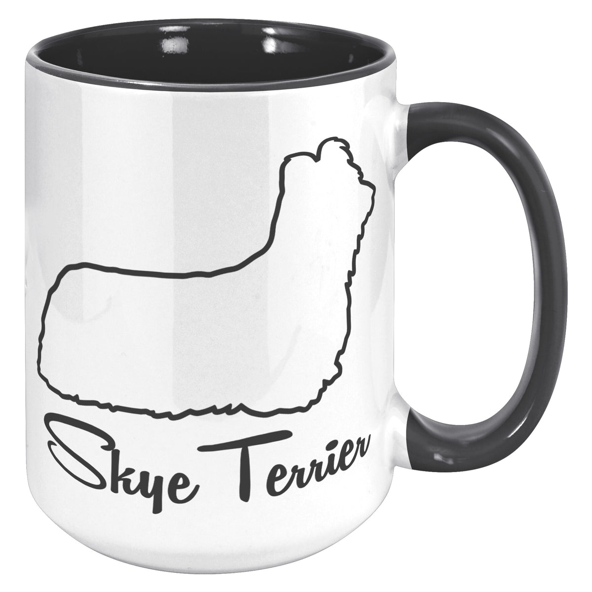 Skye Terrier Dog Outlined Silhouette 15oz Accent Mug