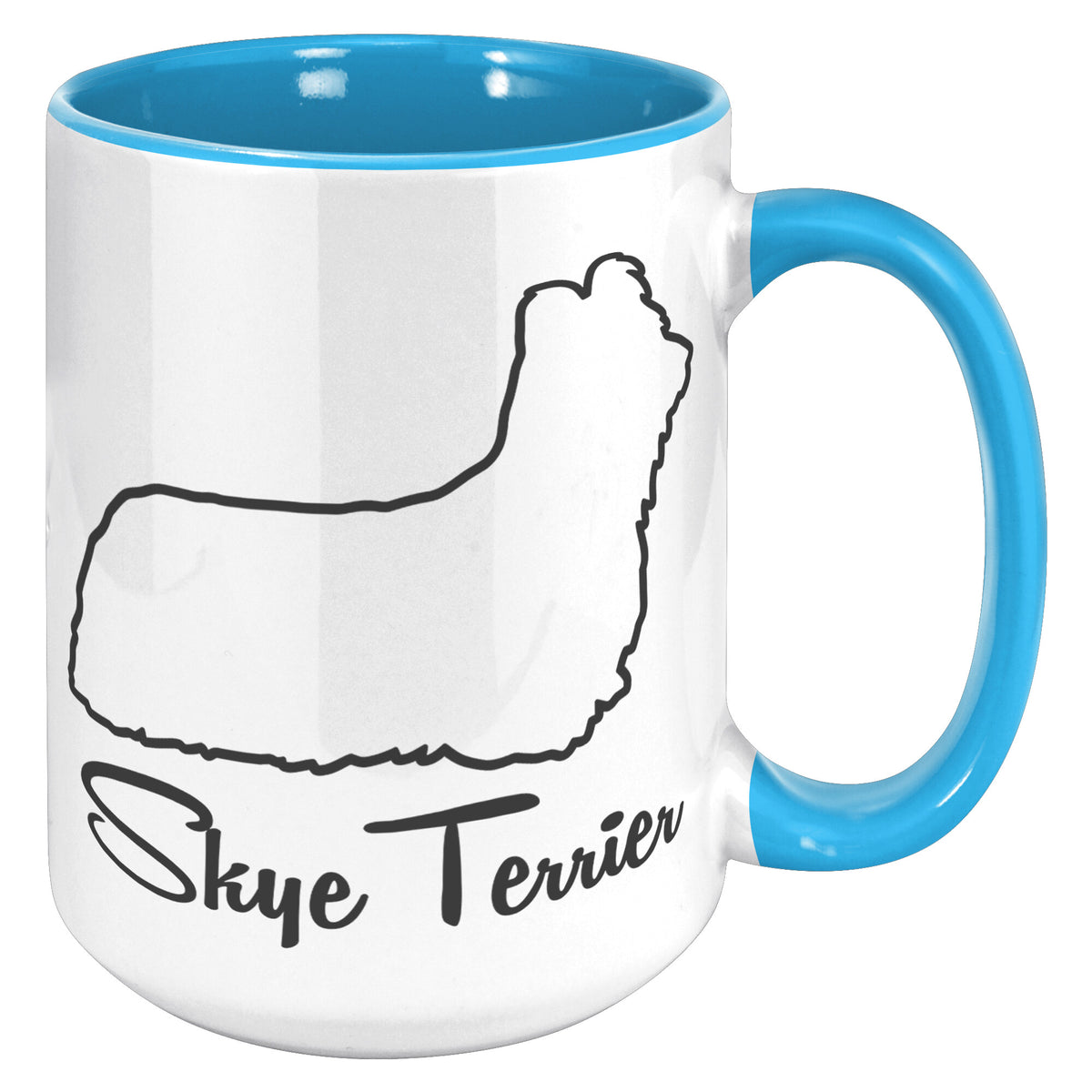 Skye Terrier Dog Outlined Silhouette 15oz Accent Mug