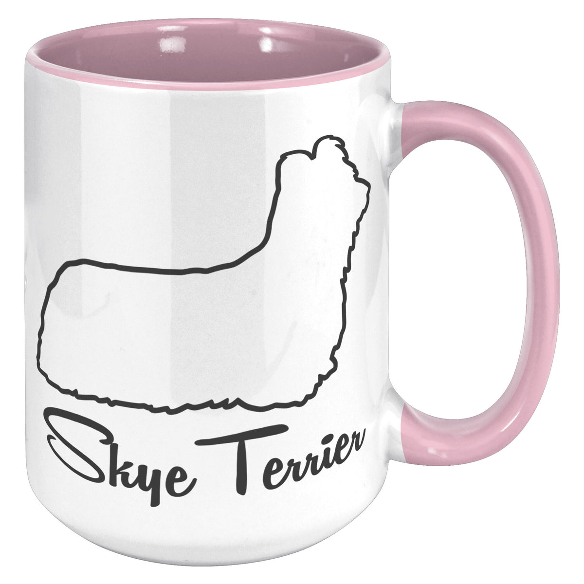 Skye Terrier Dog Outlined Silhouette 15oz Accent Mug