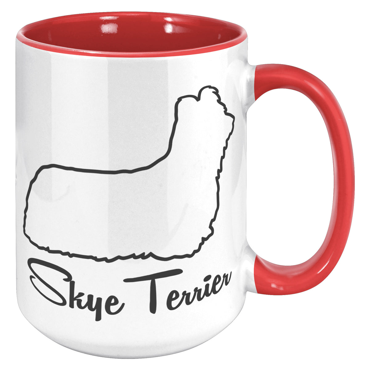 Skye Terrier Dog Outlined Silhouette 15oz Accent Mug