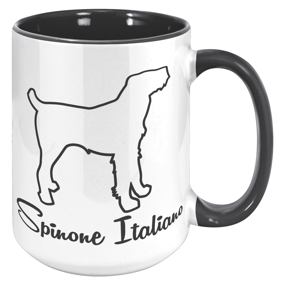 Spinone Italiano Dog Outlined Silhouette 15oz Accent Mug