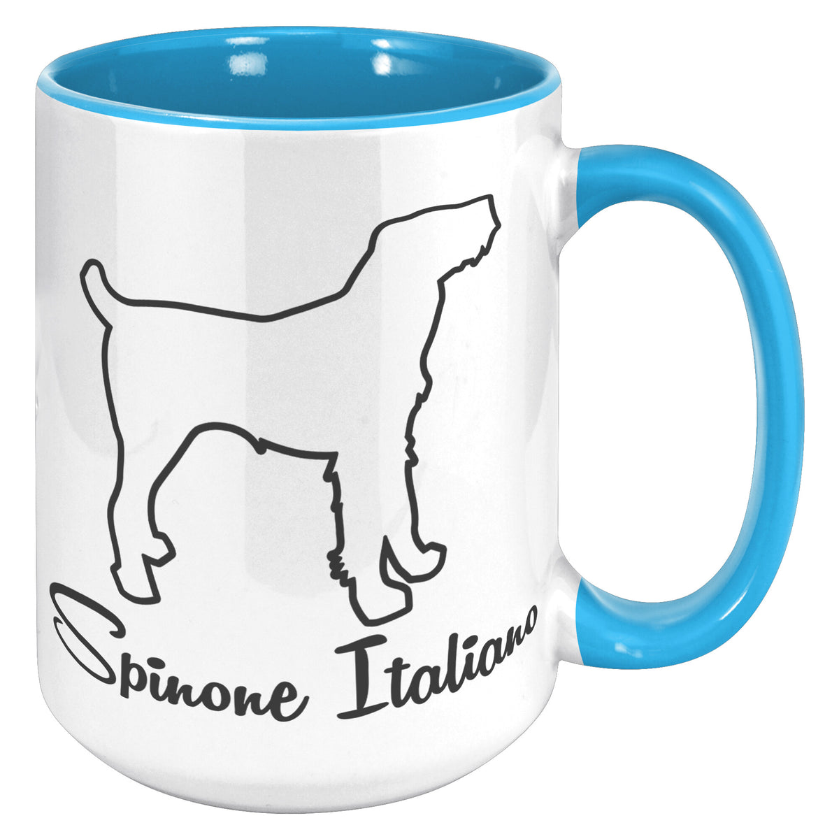 Spinone Italiano Dog Outlined Silhouette 15oz Accent Mug