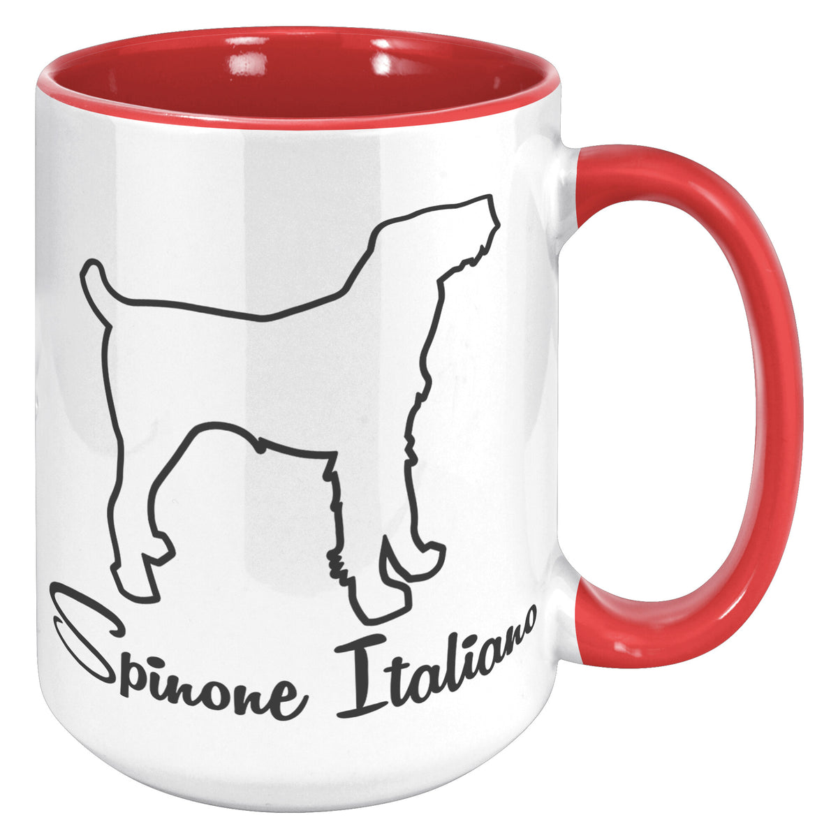 Spinone Italiano Dog Outlined Silhouette 15oz Accent Mug