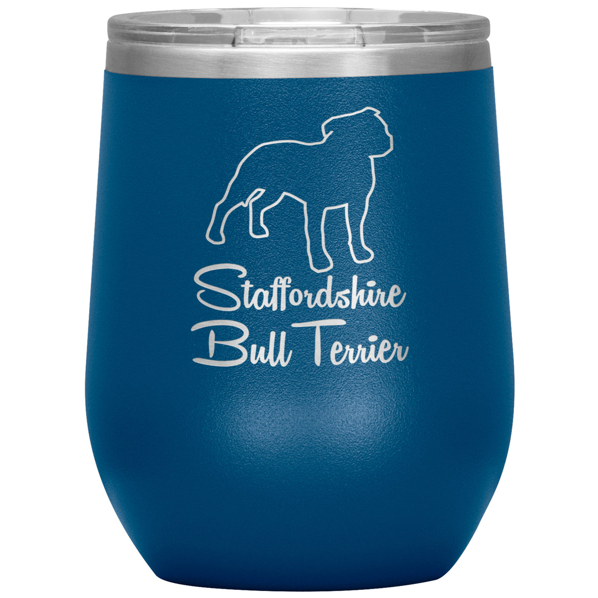 Staffordshire Bull Terrier Dog Outlined Silhouette 12oz Wine Insulated Tumbler