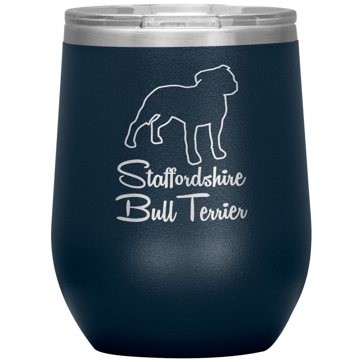 Staffordshire Bull Terrier Dog Outlined Silhouette 12oz Wine Insulated Tumbler