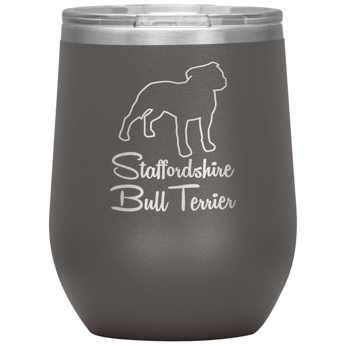 Staffordshire Bull Terrier Dog Outlined Silhouette 12oz Wine Insulated Tumbler