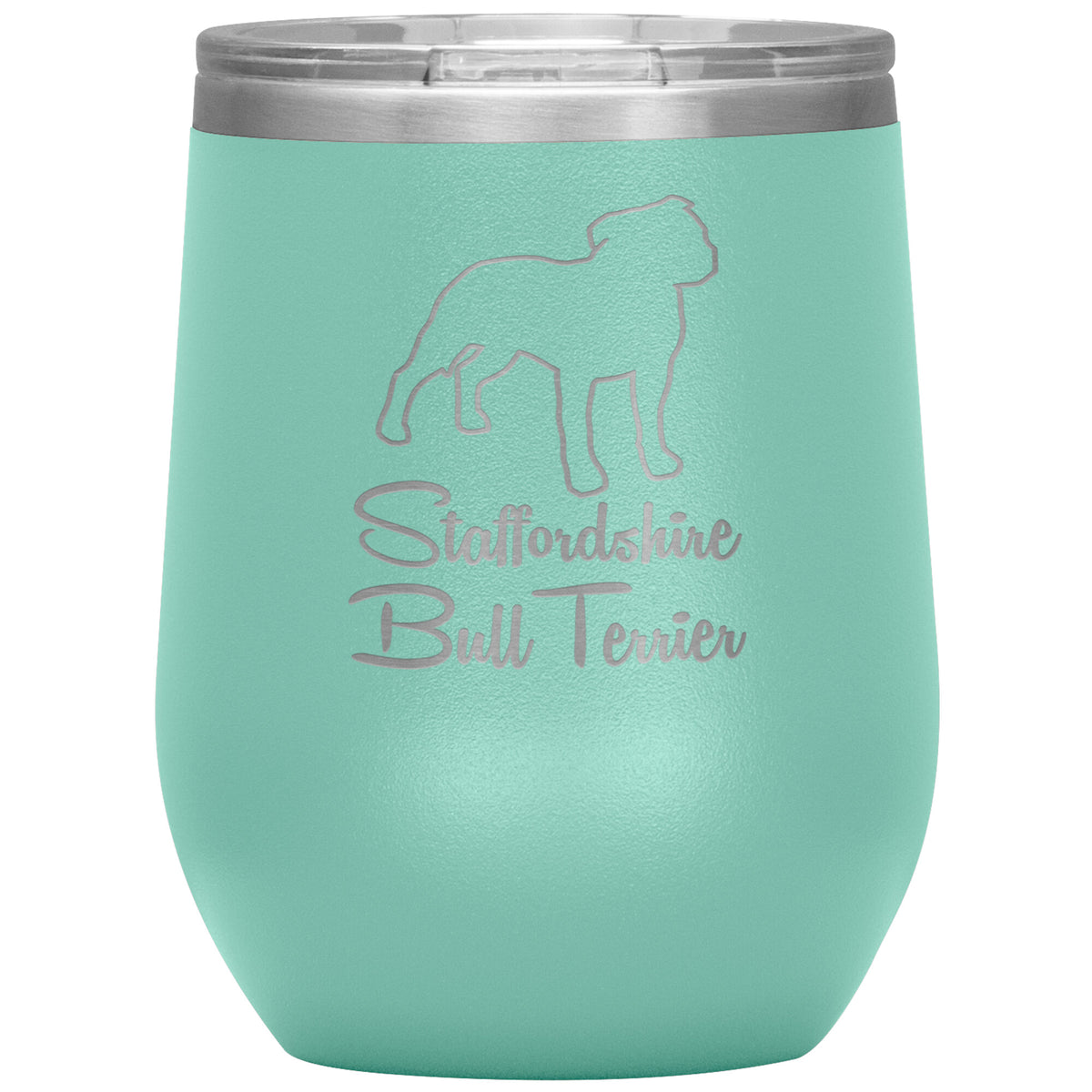 Staffordshire Bull Terrier Dog Outlined Silhouette 12oz Wine Insulated Tumbler