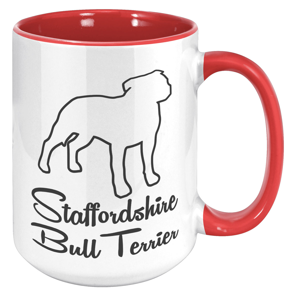 Staffordshire Bull Terrier Dog Outlined Silhouette 15oz Accent Mug