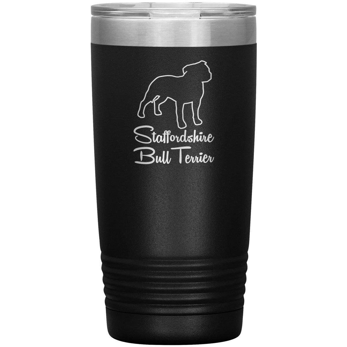 Staffordshire Bull Terrier Dog Outlined Silhouette 20oz Insulated Tumbler